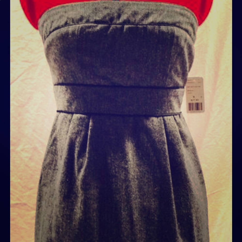 Gray strapless dress